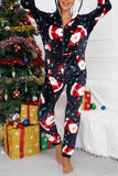 namcoverse Christmas Printed Hooded Loungewear Jumpsuit