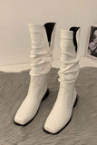 namcoverse Ruched Square-toe Knee High Boots