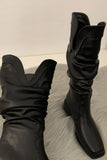 namcoverse Ruched Square-toe Knee High Boots