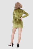 namcoverse Ruched Glitter Button Slim Dress