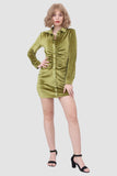 namcoverse Ruched Glitter Button Slim Dress