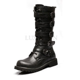 namcoverse namcoverse-New Men's Leather Motorcycle Boots Military Boots Gothic Belt Punk Boots Men's Shoes Outdoor Tactical Military Boots