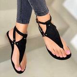 namcoverse-Women Sandals  Summer Outdoor Beach Flip-flop Sandals Solid Fashion Gladiator Sandals Women Flats Casual Ladies Shoes