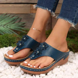 namcoverse Summer Women Wedge Slippers Outdoor Beach Casual Flip Flop Advanced Open Toe Anti-Slip Sandals Artificially Sewn Handmade Shoes