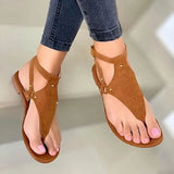 namcoverse-Women Sandals  Summer Outdoor Beach Flip-flop Sandals Solid Fashion Gladiator Sandals Women Flats Casual Ladies Shoes