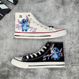 namcoverse namcoverse-Lilo & Stitch Canvas Shoes Cute Cartoon Little Monster Pattern Shoes Fashion Casual Sports High and Low Canvas Shoes