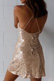 namcoverse Sequin Crisscross Back Cami Dress