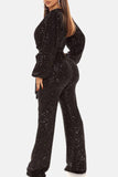 namcoverse Sequin V Neck Strappy Jumpsuits