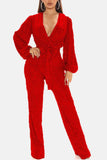 namcoverse Sequin V Neck Strappy Jumpsuits