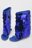 namcoverse Sequins Flat Open Toe Boots