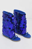 namcoverse Sequins Flat Open Toe Boots