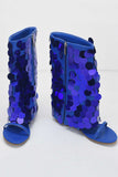 namcoverse Sequins Flat Open Toe Boots