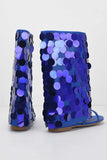 namcoverse Sequins Flat Open Toe Boots