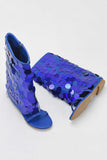 namcoverse Sequins Flat Open Toe Boots