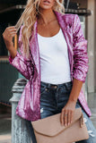 namcoverse Sequins Solid Color Long Sleeve Blazer
