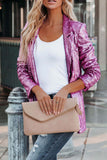 namcoverse Sequins Solid Color Long Sleeve Blazer