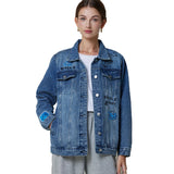 namcoverse namcoverse-2024New Spring Autumn Single-breasted Womens Denim Jacket Coat Loose Long Sleeve Tops Casual Jean Coats Female Outerwear