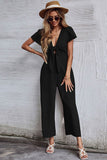 namcoverse Short Sleeve Knot Front Jumpsuits