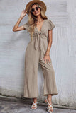 namcoverse Short Sleeve Knot Front Jumpsuits