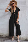 namcoverse Short Sleeve Knot Front Jumpsuits