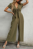 namcoverse Short Sleeve Knot Front Jumpsuits