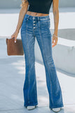 namcoverse Single-Breasted High Rise Flare Jeans