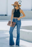 namcoverse Single-Breasted High Rise Flare Jeans