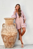 namcoverse Single-breasted Solid Color Loose Rompers