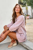 namcoverse Single-breasted Solid Color Loose Rompers