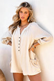 namcoverse Single-breasted Solid Color Loose Rompers