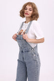 namcoverse Slant Pocket Wide Leg Denim Overalls