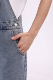 namcoverse Slant Pocket Wide Leg Denim Overalls