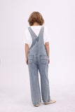 namcoverse Slant Pocket Wide Leg Denim Overalls