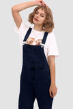 namcoverse Slant Pocket Wide Leg Denim Overalls