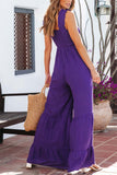 namcoverse Sleeveless Smocked Wide Leg Jumpsuits