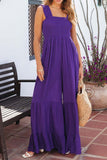 namcoverse Sleeveless Smocked Wide Leg Jumpsuits