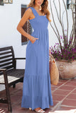 namcoverse Sleeveless Smocked Wide Leg Jumpsuits