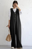 namcoverse Sleeveless Zip-Front Wide Leg Jumpsuits