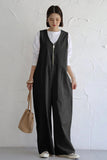 namcoverse Sleeveless Zip-Front Wide Leg Jumpsuits