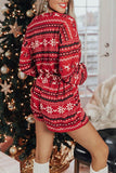 namcoverse Snowflake Deer Cropped Sweater Shorts Set