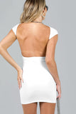 namcoverse Solid Backless Pack Hip Mini Dresses