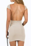 namcoverse Solid Backless Pack Hip Mini Dresses