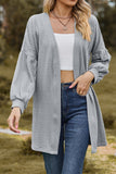 namcoverse Solid Cable Knit Long Cardigan