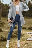 namcoverse Solid Cable Knit Long Cardigan