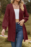 namcoverse Solid Cable Knit Long Cardigan