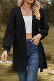 namcoverse Solid Cable Knit Long Cardigan