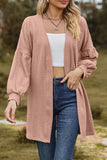 namcoverse Solid Cable Knit Long Cardigan