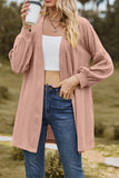 namcoverse Solid Cable Knit Long Cardigan