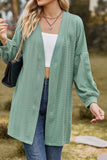 namcoverse Solid Cable Knit Long Cardigan