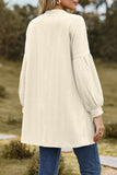 namcoverse Solid Cable Knit Long Cardigan